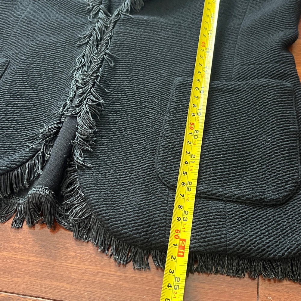 Vintage Iris Setlakwe Black Blazer with Fringe Detail Size 4 - Picture 4 of 6